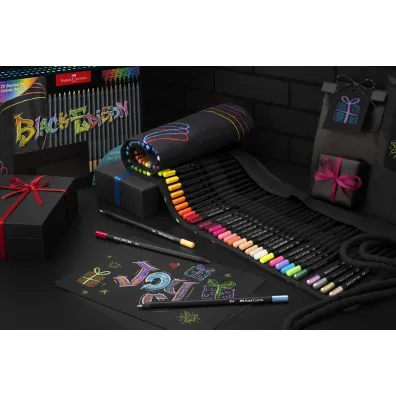 Faber-Castell Kredki tr�jk�tne black edition pi�rnik rolowany 72 kol.