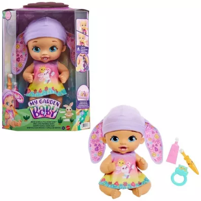 My garden baby Bobasek-Krliczek Myjemy zbki Lalka fioletowa HGC12 Mattel