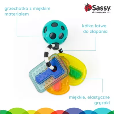 Sassy Kluczyki, zabawka sensoryczna, multikolor, 0 m+