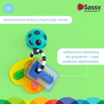 Sassy Kluczyki, zabawka sensoryczna, multikolor, 0 m+
