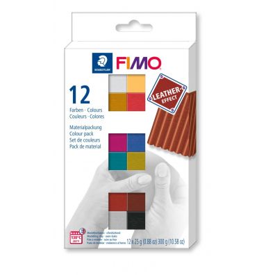 Staedtler Zestaw masy plastycznej termoutwardzalnej FIMO Leather Effect, 12 kolorw x 25g