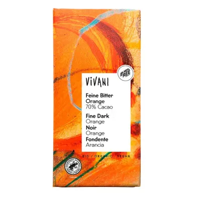 Vivani Czekolada gorzka o smaku pomara�czowym 80 g Bio