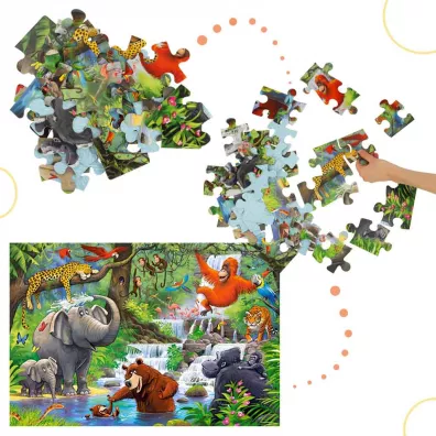 Puzzle 40 el. Zwierz�ta w d�ungli Castorland