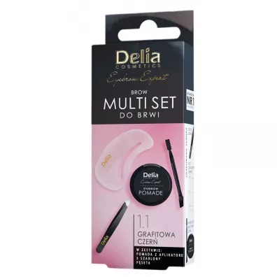 Delia Zestaw Brow Multi Set do brwi pomada do brwi 1.1  + pseta + szczoteczka do brwi + aplikator