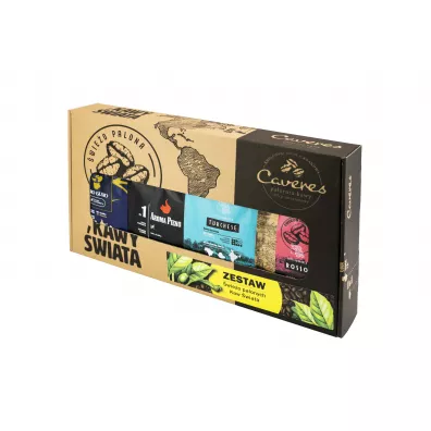 Caveres Prezentowy Zestaw 4 Kaw Ziarnistych: Aroma, Vero, Rosso, Turchese 4 x 250 g