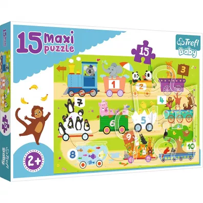 Puzzle maxi 15 el. Poci�g z cyferkami Trefl