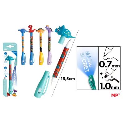 Mp Main Paper D�ugopis Szpiegowski UV z podw�jn� ko�c�wk� Dinozaury mix 0.7/1.0mm