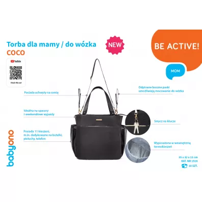 Babyono Torba dla mamy do wzka Coco czarny
