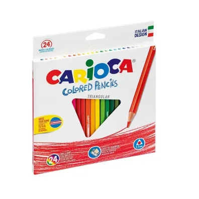 Carioca Kredki owkowe trjkatne 24 kolorw