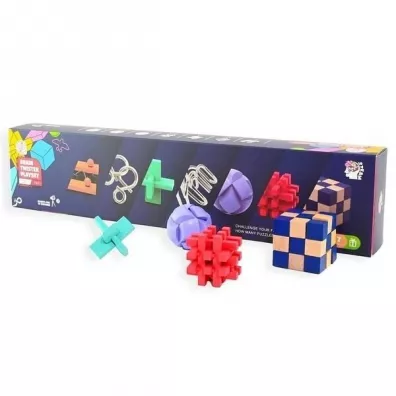 Puzzle drewniane IQ i metalowe �amig��wki 7w1 Robe