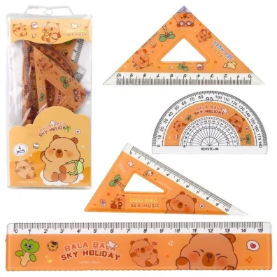 LeanToys Przybory geometryczne kapibara 4el