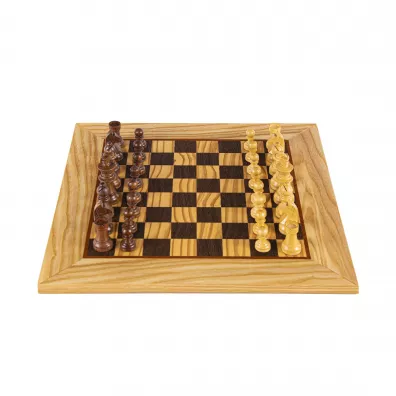 Olive Burl, zestaw szachowy 40x40cm z figurkami Staunton