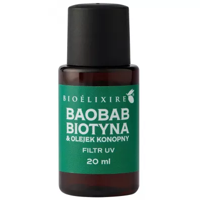 Bioelixire Silikonowe serum do w�os�w Baobab + Biotyna & Olejek Konopny 20 ml