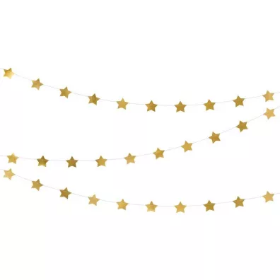 PartyDeco Girlanda Gwiazdki z�ota 3.6 cm