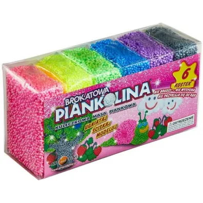 Pianka do modelowania brokat 6 kolor�w Piankolina 10001606 ART AND PLAY