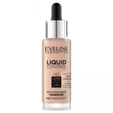 Eveline Cosmetics Liquid Control HD matuj�cy podk�ad do twarzy 003 Ivory Beige 32 ml