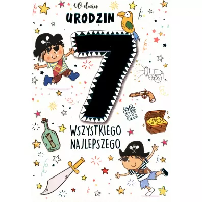 Kukartka Karnet B6 PR-029 Urodziny 7 ch�opiec