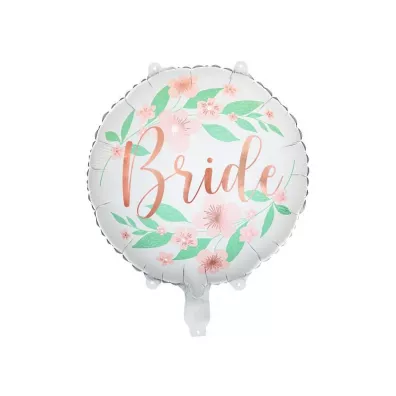 PartyDeco Balon foliowy Bride kwiaty bia�y 45cm
