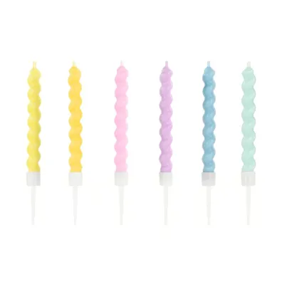 PartyDeco �wieczki urodzinowe zakr�cone, 8.5 cm, mix
