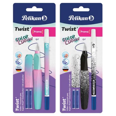 Pelikan Zestaw Twist Color Edition: Pi�ro wieczne + naboje + korektor mix
