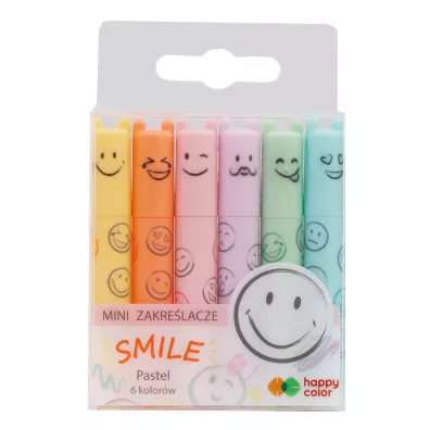 Happy Color Zakrelacze mini Smile pastelowych 6 kolorw