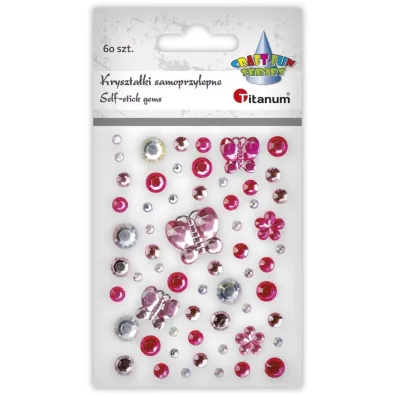 Titanum Kryszta�ki samoprzylepne mix tonacja r�owa 60 szt