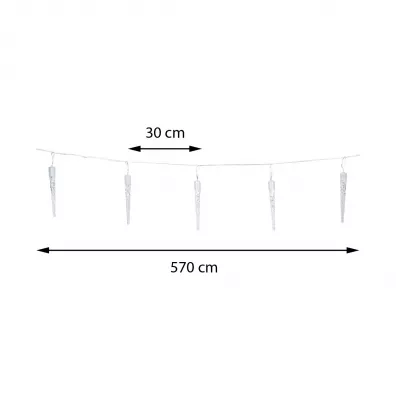 H&S Decoration Lampki Sople 40 led zimny + timer biay