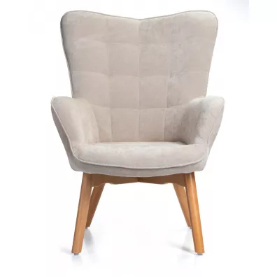 HowHomely Fotel z podnkiem Grella Beige