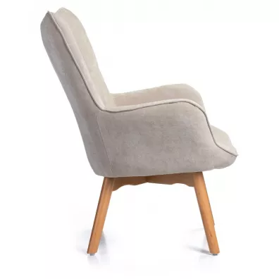 HowHomely Fotel z podnkiem Grella Beige
