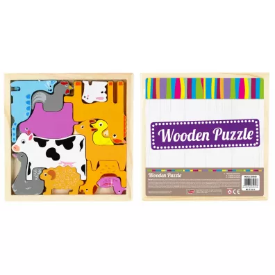 Puzzle Uk�adanka drewniana 12 el. Zwierz�ta Mega Creative
