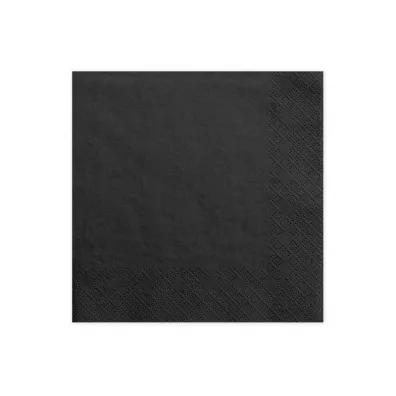 PartyDeco Serwetki trjwarstwowe czarne 33x33 cm