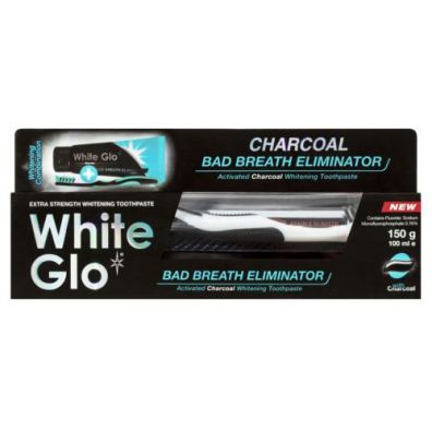 White Glo Charcoal Bad Breath Eliminator pasta wglowa odwieajca oddech + szczoteczka 100 ml