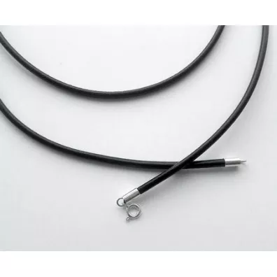 Sotis Rzemyk gruby-srebrne ko�c�wki, 50 cm czarny Ag925