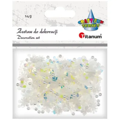 Titanum Zestaw pere�ki cekiny bia�e 14g