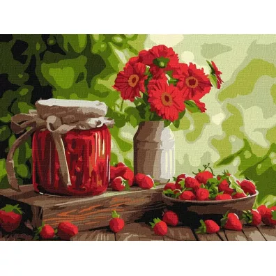 Ideyka Malowanie po numerach - D�em truskawkowy 30x40cm