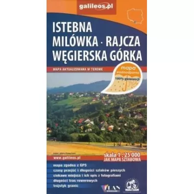 Mapa wodoodporna - Istebna,Mil�wka, W�gierska G�ra