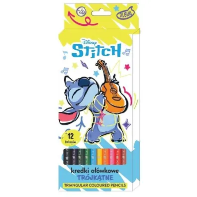 Kredki o��wkowe 12 kolor�w tr�jk�tne Stitch BENIAMIN 140866 BEN