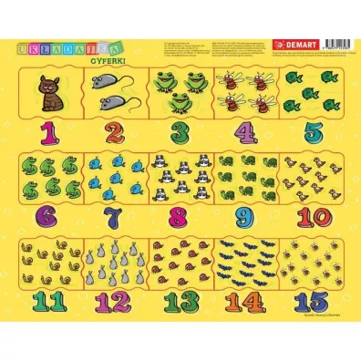 Puzzle ramkowe 15 el. Cyferki dla dzieci Demart