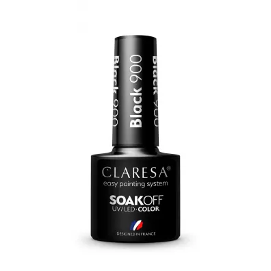 Claresa Soak Off UV/LED Color lakier hybrydowy 900 Black 5 g