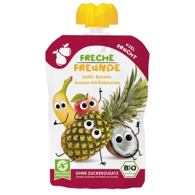Erdbar Mus dla dzieci jab�ko, banan, ananas, kokos od 6. miesi�ca 100 g Bio