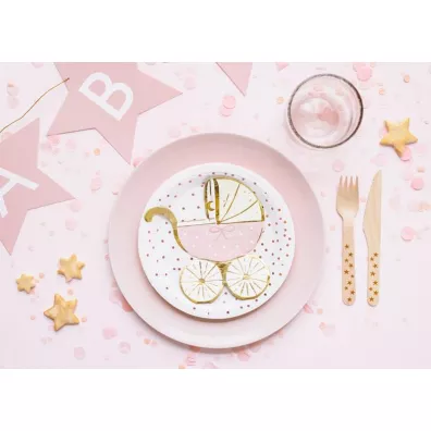 PartyDeco Serwetki W�zek jasny r�owe 14x15cm