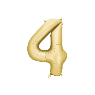 PartyDeco Balon foliowy cyfra 4 86cm zoty
