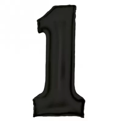 Amscan Balon foliowy cyfra 1 satynowa czarna 86cm