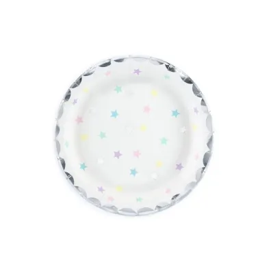 PartyDeco Talerzyki Jednoro�ec Gwiazdki 18cm