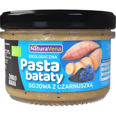 NaturaVena Pasta sojowa z dodatkiem batatów z czarnuszką 185 g Bio