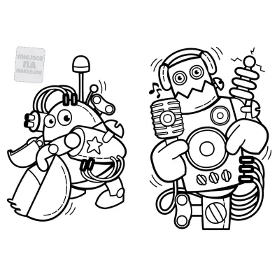 Baw si� i koloruj. Roboty