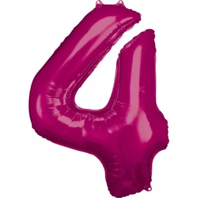 Amscan Balon foliowy cyfra 4 r�owa 65x86cm
