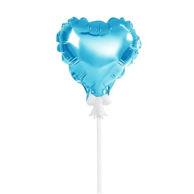 Balon foliowy na patyczku serce niebieski
