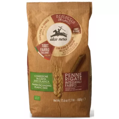 Alce Nero Makaron z paskurki razowy penne 500 g Bio