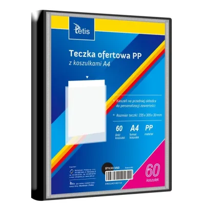 Tetis Teczka ofertowa A4 PP + 60 koszulek czarna